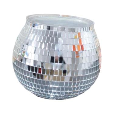 Imagem de Bothyi Vaso de bola de discoteca, vaso de flores, suporte decorativo para canetas, arranjos florais, espelho de vidro, tigela de plantador de discoteca para