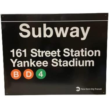 Imagem de Placa de metrô Yankee Stadium - MTA oficialmente licenciada - Placa de metrô New York 161st Street - Placa Yankee 40,6 cm x 31,8 cm