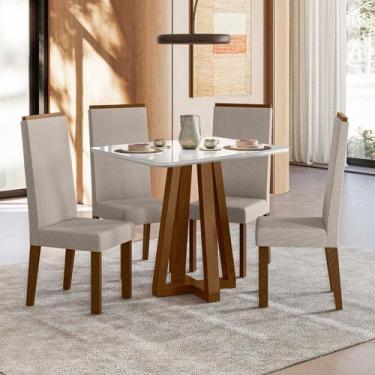 Imagem de Conjunto Sala de Jantar 4 Cadeiras Livia - Sonetto Móveis