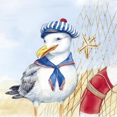 Imagem de Guardanapo para Decoupage Ihr 33x33 Marreco Capitão C/ 20 Unidade - GU