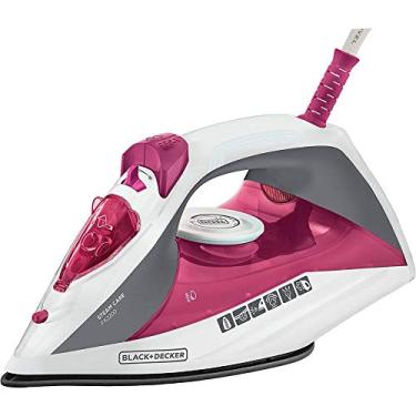 Imagem de BLACK+DECKER Ferro de Passar Roupa com Vaporizador, Base Antiaderente, Rosa, Modelo FX2200, 220V