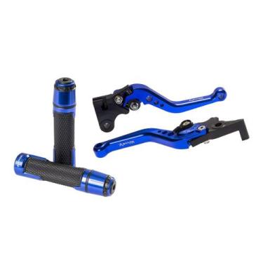 Imagem de Kit Manopla Pegasus Manete CB250F CG150 A DISCO - Stark Race, Azul