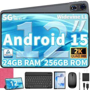 Imagem de Tablet QDDQ 2025 Android 15 12" 24 GB RAM 256 GB ROM 1 TB rosa
