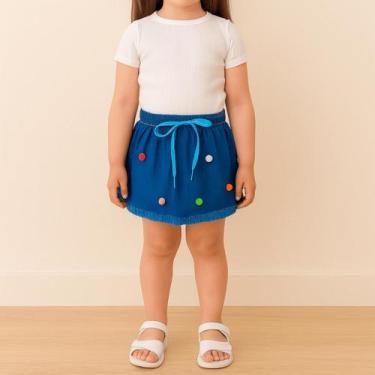 Imagem de Saia Jeans Infantil Menina Moda Infantil Bebe Look Blogueirinha - JF S