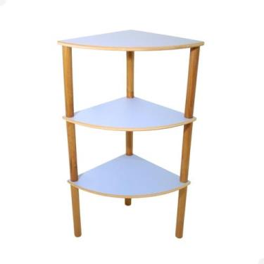 Imagem de Estante Multiuso 3 Prateleiras de Canto 95x40x40 - Beto Moveis, AZUL