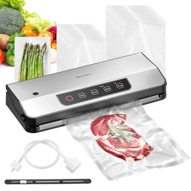 Imagem de Máquina seladora a vácuo, seladora automática Reemix a vácuo de alimentos com kit iniciante, vedação a ar para armazenamento de alimentos com 20 sacos, função de pulso, modo úmido e seco e VAC externo