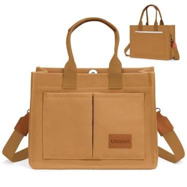 Imagem de LHMTQVK Bolsa de lona para mulheres, bolsas de trabalho grandes Bíblia Tote, Marrom, One Size