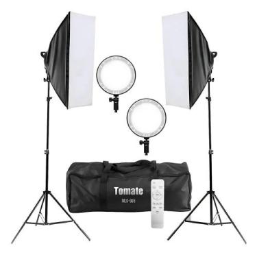 Imagem de Kit 2 Softbox Led Recarregável 126 Leds Tomate - MLG-065