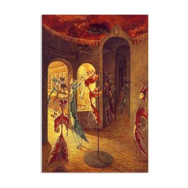 Imagem de Remedios Varo Wall Art The Ladies at Bonhuer Impressão Famosa Reproduções de Pintura a Óleo em Tela Pôster de Surrealismo para Sala de Estar Decoração de Parede de Casa Pôster 100x70cm (99.1x71.1 cm)