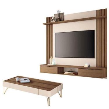 Imagem de Painel Para Suspenso Solus E Mesa De Centro Cadenza Castanho Off White