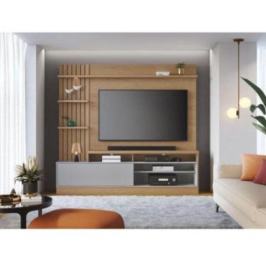 Imagem de Estante Home Theater Ambiente Maceió Freijó Cinza Acetinado  Colibri -