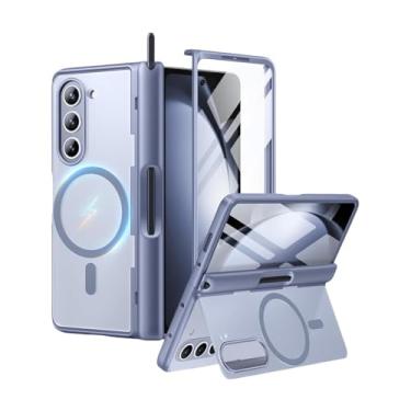 Imagem de Capa para Galaxy Z Fold5 com suporte integrado e protetor de tela fino e completo com suporte para S Pen (para Galaxy Z Fold5/3)