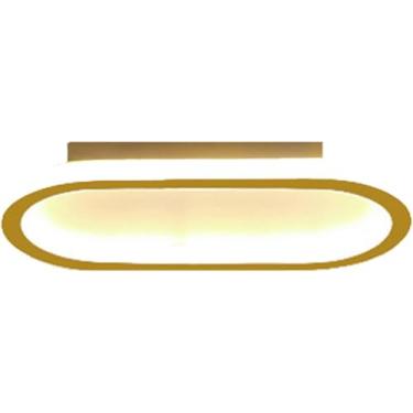 Imagem de Luz De Teto De Faixa Longa De Canto Redondo Minimalismo Moderno Lâmpada De Teto Led Perto De Luminárias De Teto Para Vestiário Sala De Estar Quarto Entrada Corredor Cozinha, Gold-120cm, White light