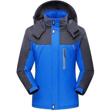 Imagem de Jaquetas De Inverno Masculinas Engrossar Patchwork Outwear Velo Com Capuz Térmico Quente Parkas, Black, XXL