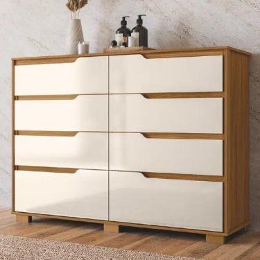 Imagem de Cômoda 8 Gavetas Geórgia Moval - 2 Cores. - MoveBrinque