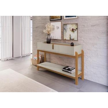 Imagem de Aparador Buffet Lizz Com 2 Gavetas E Pés De Madeira Maciça - 6 Cores -