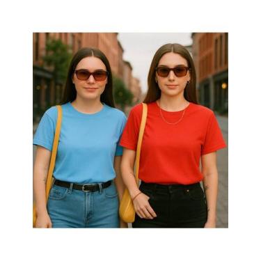 Imagem de KIT 2 T-Shirts com Azul Bebê e Varias Cores 100% Algodão Leve e Modern