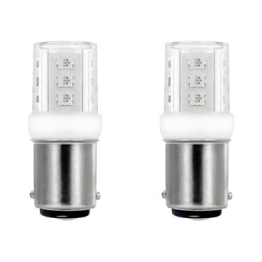 Imagem de Makergroup 1076 1142 1004 90 lâmpadas de LED BA15D Base de baioneta de contato duplo para navegação naval âncora luzes de popa RV trailer trailer motorhome 10-40VDC cor vermelha pacote com 2