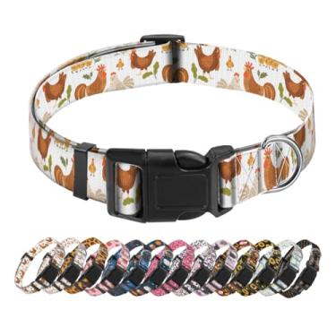Imagem de SXboxing Coleira para cães, coleira fofa para cães pequenos, médios e grandes, coleiras macias personalizadas para animais de estimação com fivela de liberação rápida para caminhada, corrida, galinha
