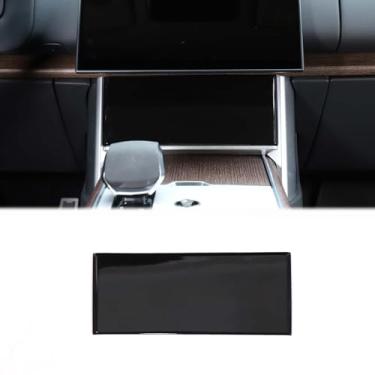 Imagem de Heutamo Capa de moldura de painel de tela de navegação compatível com Land Rover Range Rover Vogue 2024 2025 2026, capa de acabamento inferior para console central (preto piano)