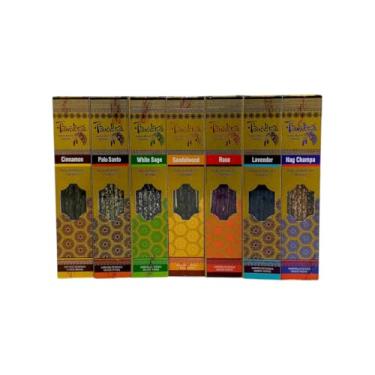 Imagem de Kit de Incensos Naturais Tantra, 7 Aromas Xamânicos, Sálvia Branca, Sândalo, Palo Santo, Nag Champa, Rose, Lavanda e Canela 7 Varetas por Aroma