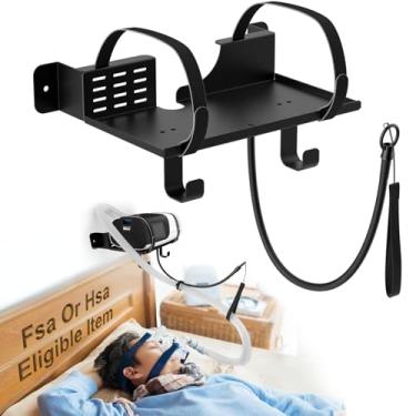 Imagem de Suporte de parede CPAP compatível com ResMed AirSense 11 com suporte de mangueira CPAP de ângulo ajustável e gancho para tubo e máscara CPAP [Evite emaranhamento de mangueiras], suporte de suprimentos