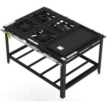 Imagem de Fogão Industrial Gastromaq 4 Bocas Mistas com Chapa Linha Centro FG404