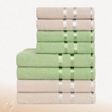 Imagem de Jogo de Toalha de Banho Kit com 10 Peças 5 Toalhas Grandes e 5 Toalhas de Rosto Algodão Premium para Banho Confortável196(SORTIDO 5 BANHO / 5 ROSTO)
