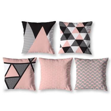 Imagem de Kit 5 Capa de Almofada 40cm x 40cm Decorativas Estampada com Zíper Sal