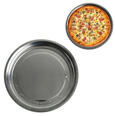 Imagem de Bandeja Redonda de Metal Para Servir Garçom Restaurante 31cm - Fx