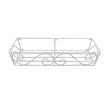 Imagem de Floreira de Parede em Ferro na Cor Branca com 60 Cm