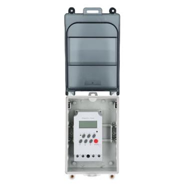 Imagem de Zhjvihx Chave de Temporizador de Caixa Digital Programável, Timer de Bomba de água à Prova de água IP67 Com Bateria de íons Li, 28 Cronogramas, Tela LCD, para Bombas de Piscina,
