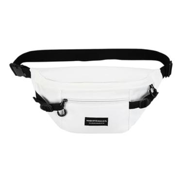 Imagem de Pochete Bolsa Transversal Coreana Impermeável, Bolsa Estilosa Feita em Nylon Leve e Resistente, Versátil para Cintura e Costas, Tendência e Estilo Para Todos os Públicos (Branca)