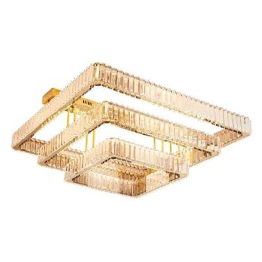 Imagem de Plafon Led Leser 280w 25200lm Dourado Com Cristal Transparente Eletror