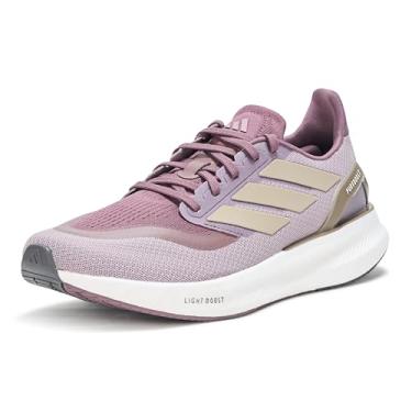 Imagem de adidas Tênis de corrida feminino Pureboost 5, Preloved Fig/Cyber Metallic/Shadow Fig, 38