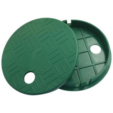 Imagem de Zorveiio Pacote com 2 tampas de caixa de válvula de irrigação - ID 14 cm OD 15 cm de substituição redonda para sistemas de gramado, jardim e irrigação | Compatível com tampas de válvula de irrigação