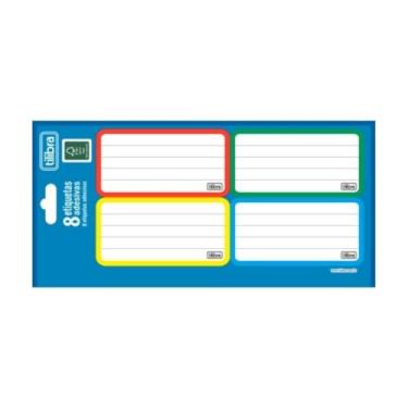 Imagem de Etiqueta Escolar Adesiva Tilibra Borda Colorida 10 Cartelas com 8 Unidades Cada Identificação