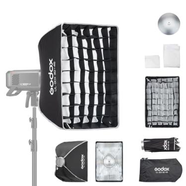 Imagem de Godox Mini softbox 30 cm x 45 cm com difusor de grade de montagem rápida Bowens guarda-chuva softbox compacto de iluminação fotográfica para fotografia, luz contínua, flash estroboscópico monolight