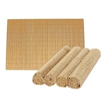 Imagem de Kit Jogo Americano Bambu 3 Peças 30x45cm Esteira Sousplat Mesa Jantar Descanso Prato Suplast