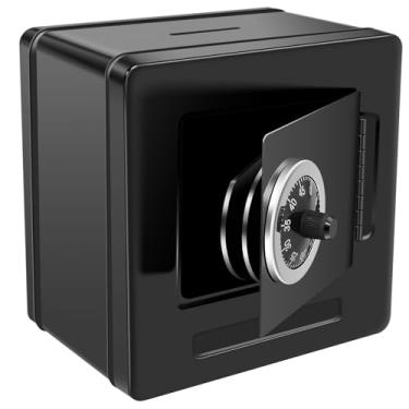 Imagem de Cofre para adultos, crianças, cofre, com cadeado de combinação, cofre, preto, caixa econômica, multiuso, caixa de armazenamento de dinheiro, caixa de presente para meninos e meninas