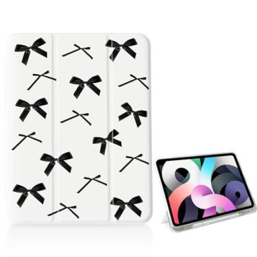 Imagem de OFQKOAKS Capa preta com gravata borboleta para iPad 11 polegadas (A16) 11ª 2025/iPad 10,9 polegadas 10ª geração 2022, [porta-lápis + hibernar/despertar automático], capa protetora fina com suporte