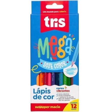 Imagem de Lápis De Cor Mega Soft Color - 12 Cores - Tris