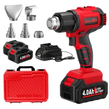 Imagem de Pistola de calor sem fio FULLYEA Max 550C com baterias 2x4,0Ah e 5 bic
