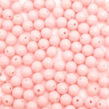 Imagem de Miçanga Passante Bola Lisa Plástico Rosa Bebê 6mm 100pçs 15g - Macall