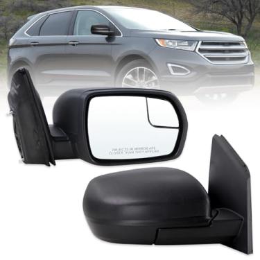 Imagem de Lqito Espelho lateral do passageiro direito compatível com Ford Edge 2015 2016 2017 2018 com vidro elétrico dobrável manual preto fosco substituto #FT4Z17682AA (3 pinos)