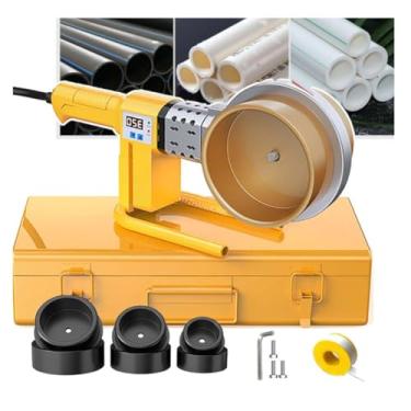 Imagem de Máquina de solda de tubo de água, visor digital inteligente PE/PB/PPR (75-110Mm) soldador de fusão de tubo, 120-330°C ajustável (3000W)