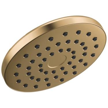 Imagem de Delta Chuveiro de chuva PivotPro dourado escovado, cabeça de chuveiro redonda de 17 cm, chuveiro redondo, taxa de fluxo de 1,75 GPM, Lumicoat Champagne Bronze 52101-CZ-PR