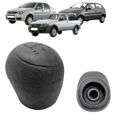 Imagem de Peça Manopla Bola Alavanca Câmbio Manual Compatível Com Strada Siena Palio G2 2001 Á 2005 (PRETO)