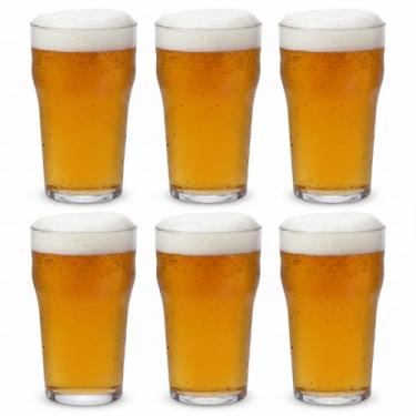 Imagem de Kit com 6 Copos Pint 570ml em Acrílico - Copo Tradicional Pub Inglês - Chopp e Cerveja - Transparente e Super Resistente - Ideal para Bares, Festas e Churrascos
