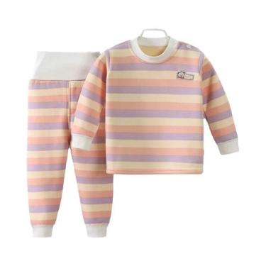 Imagem de Conjunto De Roupa Térmica Infantil De Pelúcia Quente Para Meninos E Me